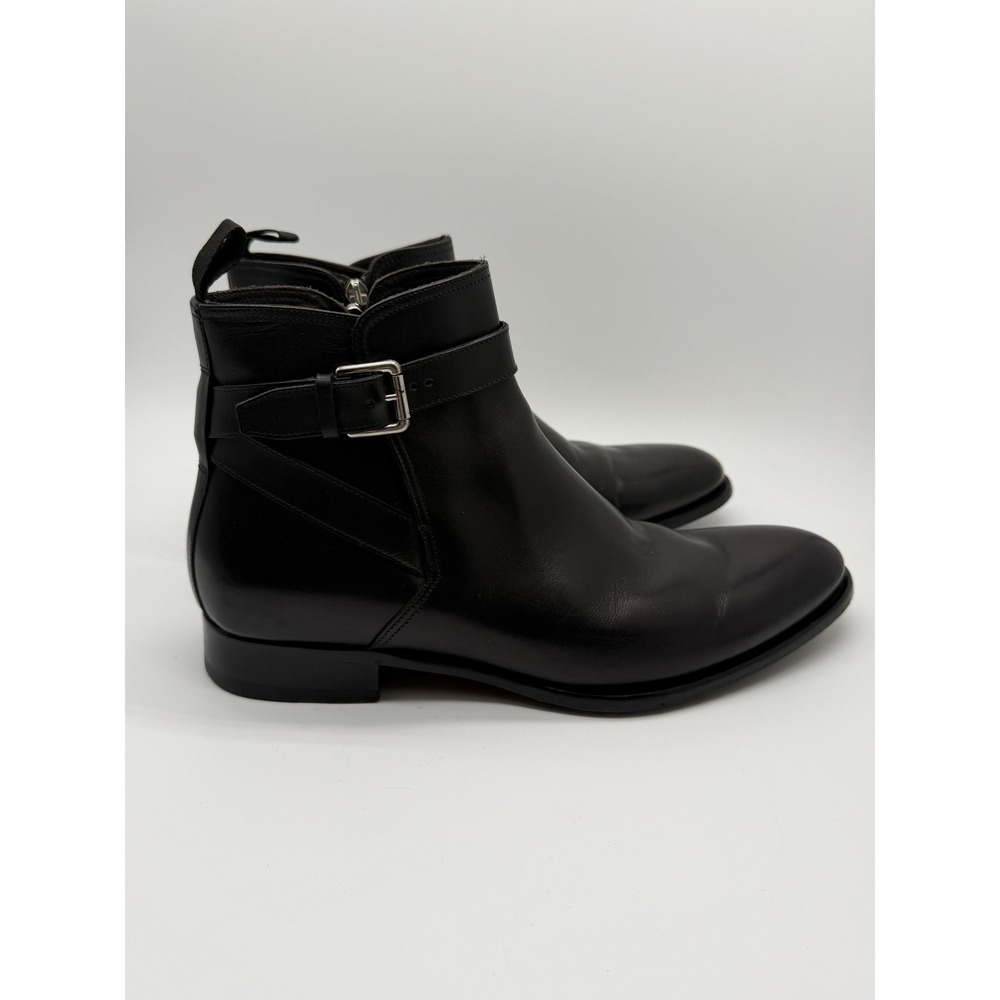 To Boot New York Adam Derrick Ankle Boots Mens 8 Black Leather Buckle Zip Italy